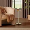 imagemDesign Glass Top SideEnd Drink Table  Small Modern Round Accent Metal Nightstand Furniture for Living Room Dorm Home Office and Bedroom  9quot Round  GoldSoft Brass