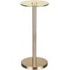 imagemDesign Glass Top SideEnd Drink Table  Small Modern Round Accent Metal Nightstand Furniture for Living Room Dorm Home Office and Bedroom  9quot Round  GoldSoft Brass