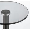 imagemDesign Glass Top SideEnd Drink Table  Tall Modern Round Accent Metal Nightstand Furniture for Living Room Dorm Home Office and Bedroom  9quot Round  Dark Smoke GrayBlack