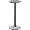 imagemDesign Glass Top SideEnd Drink Table  Tall Modern Round Accent Metal Nightstand Furniture for Living Room Dorm Home Office and Bedroom  9quot Round  Dark Smoke GrayBlack