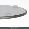 imagemDesign Glass Top SideEnd Drink Table  Tall Modern Round Accent Metal Nightstand Furniture for Living Room Dorm Home Office and Bedroom  9quot Round  Dark Smoke GrayChrome
