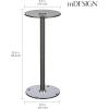 imagemDesign Glass Top SideEnd Drink Table  Tall Modern Round Accent Metal Nightstand Furniture for Living Room Dorm Home Office and Bedroom  9quot Round  Dark Smoke GrayBlack