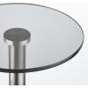 imagemDesign Glass Top SideEnd Drink Table  Tall Modern Round Accent Metal Nightstand Furniture for Living Room Dorm Home Office and Bedroom  9quot Round  Dark Smoke GrayChrome