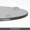 imagemDesign Glass Top SideEnd Drink Table  Tall Modern Round Accent Metal Nightstand Furniture for Living Room Dorm Home Office and Bedroom  9quot Round  Dark Smoke GrayBlack