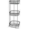 imagemDesign Metal Square Bathroom Shelf Unit  Freestanding Vertical Storage for Organizing and Storing Hand Towels Body Lotion Facial Tissues Bath Salts  3 Shelves Omni Collection  Matte Black