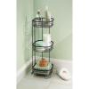imagemDesign Metal Square Bathroom Shelf Unit  Freestanding Vertical Storage for Organizing and Storing Hand Towels Body Lotion Facial Tissues Bath Salts  3 Shelves Omni Collection  Matte Black