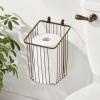 imagemDesign Metal Wire Wall Mounted Toilet Paper Tissue Roll Holder Organizer for Bathroom Storage Organization  Holds 2 Rolls of Toilet Tissue  Bronze