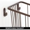 imagemDesign Metal Wire Wall Mounted Toilet Paper Tissue Roll Holder Organizer for Bathroom Storage Organization  Holds 2 Rolls of Toilet Tissue  Bronze