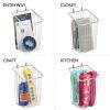 imagemDesign Metal Wire Wall Mounted Toilet Paper Tissue Roll Holder Organizer for Bathroom Storage Organization  Holds 2 Rolls of Toilet Tissue Chrome