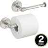 imagemDesign Modern Metal Toilet Tissue Paper Roll Holder and Dispenser for Bathroom Storage  Wall Mount Holds and Dispenses One Roll Mounting Hardware Included  2 Pack  Satin