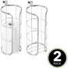 imagemDesign Modern Over The Tank Hanging Toilet Tissue Paper Roll Holder and Reserve for Bathroom Storage  Stores 3 Extra Rolls Holds JumboSized Rolls  Durable Metal Wire 2 Pack  Chrome