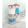 imagemDesign Plastic Canister Jar Organizer Set with Storage Lid  Home Decor Holder for BathroomRestroom Vanity Countertop Cabinet  Holds Cotton Balls Soap  Lumiere Collection  ClearRose GoldClearRose Gold