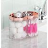 imagemDesign Plastic Canister Jar Organizer Set with Storage Lid  Home Decor Holder for BathroomRestroom Vanity Countertop Cabinet  Holds Cotton Balls Soap  Lumiere Collection  ClearRose GoldClearRose Gold