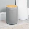 imagemDesign Plastic Round Trash Can Small Wastebasket  Garbage Bin Container with SwingClose Lid  Bathroom Garbage Basket  Holds Waste Recycling  13 Gallon  Basa Collection  BlackNaturalNaturalGray