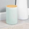 imagemDesign Plastic Round Trash Can Small Wastebasket  Garbage Bin Container with SwingClose Lid  Bathroom Garbage Basket  Holds Waste Recycling  13 Gallon  Basa Collection  BlackNaturalMint GreenNatural
