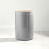 imagemDesign Plastic Round Trash Can Small Wastebasket  Garbage Bin Container with SwingClose Lid  Bathroom Garbage Basket  Holds Waste Recycling  13 Gallon  Basa Collection  BlackNaturalNaturalGray