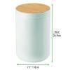 imagemDesign Plastic Round Trash Can Small Wastebasket  Garbage Bin Container with SwingClose Lid  Bathroom Garbage Basket  Holds Waste Recycling  13 Gallon  Basa Collection  BlackNaturalMint GreenNatural