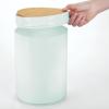 imagemDesign Plastic Round Trash Can Small Wastebasket  Garbage Bin Container with SwingClose Lid  Bathroom Garbage Basket  Holds Waste Recycling  13 Gallon  Basa Collection  BlackNaturalMint GreenNatural