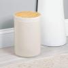 imagemDesign Plastic Round Trash Can Small Wastebasket  Garbage Bin Container with SwingClose Lid  Bathroom Garbage Basket  Holds Waste Recycling  13 Gallon  Basa Collection  BlackNaturalNaturalCream