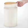 imagemDesign Plastic Round Trash Can Small Wastebasket  Garbage Bin Container with SwingClose Lid  Bathroom Garbage Basket  Holds Waste Recycling  13 Gallon  Basa Collection  BlackNaturalNaturalCream