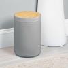 imagemDesign Plastic Round Trash Can Small Wastebasket  Garbage Bin Container with SwingClose Lid  Bathroom Garbage Basket  Holds Waste Recycling  13 Gallon  Basa Collection  BlackNaturalNaturalGray