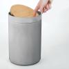 imagemDesign Plastic Round Trash Can Small Wastebasket  Garbage Bin Container with SwingClose Lid  Bathroom Garbage Basket  Holds Waste Recycling  13 Gallon  Basa Collection  BlackNaturalNaturalGray