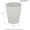 imagemDesign Round Plastic Bathroom Garbage Can 125 Gallon Wastebasket Garbage Bin Trash Can for Bedroom and Kids Room  Small Bathroom Trash Can  Fyfe Collection  Light GrayLight Gray