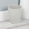 imagemDesign Round Plastic Bathroom Garbage Can 125 Gallon Wastebasket Garbage Bin Trash Can for Bedroom and Kids Room  Small Bathroom Trash Can  Fyfe Collection  Light GrayLight Gray