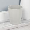 imagemDesign Round Plastic Bathroom Garbage Can 125 Gallon Wastebasket Garbage Bin Trash Can for Bedroom and Kids Room  Small Bathroom Trash Can  Fyfe Collection  Light GrayLight Gray
