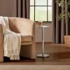 imagemDesign Side Table  Glass Top Nightstand for Bedrooms and Living Rooms  Living Room Table for Lamps and Other Dcor  ClearChromeChromeClear