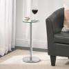 imagemDesign Side Table  Glass Top Nightstand for Bedrooms and Living Rooms  Living Room Table for Lamps and Other Dcor  ClearChromeChromeClear
