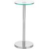imagemDesign Side Table  Glass Top Nightstand for Bedrooms and Living Rooms  Living Room Table for Lamps and Other Dcor  ClearChromeChromeClear