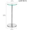 imagemDesign Side Table  Glass Top Nightstand for Bedrooms and Living Rooms  Living Room Table for Lamps and Other Dcor  ClearChromeChromeClear