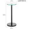 imagemDesign Side Table  Glass Top Nightstand for Bedrooms and Living Rooms  Living Room Table for Lamps and Other Dcor  ClearChromeClearBlack Matte