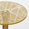 imagemDesign Side Table  Glass Top Nightstand for Bedrooms and Living Rooms  Living Room Table for Lamps and Other Dcor  ClearChromeSoft BrassGeo Soft Brass