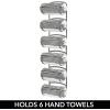 imagemDesign Steel Towel Holder for Bathroom Wall  Wall Mounted Organizer for Rolled Bath Towels  Six Level Wall Mount Towel Storage Rack  Bathroom Towel Organizer  Hyde Collection  Graphite GrayGraphite Gray