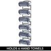 imagemDesign Steel Towel Holder for Bathroom Wall  Wall Mounted Organizer for Rolled Bath Towels  Six Level Wall Mount Towel Storage Rack  Bathroom Towel Organizer  Hyde Collection  Graphite GrayBlack