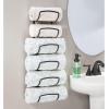 imagemDesign Steel Towel Holder for Bathroom Wall  Wall Mounted Organizer for Rolled Bath Towels  Six Level Wall Mount Towel Storage Rack  Bathroom Towel Organizer  Hyde Collection  Graphite GrayBlack
