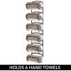 imagemDesign Steel Towel Holder for Bathroom Wall  Wall Mounted Organizer for Rolled Bath Towels  Six Level Wall Mount Towel Storage Rack  Bathroom Towel Organizer  Hyde Collection  Graphite GrayBronze