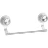 imagemDesign Strong Suction Wall Mount PlasticMetal Wash Cloth Hand Towel Bar for Bathroom Shower Stall Bathtub  2 Pack ClearStainless Steel