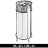 imagemDesign Toilet Roll Dispenser  Stylish Bathroom Paper Holder for Extra Storage  Freestanding Toilet Paper Holder with Room for 3 Rolls  GraphiteGraphite