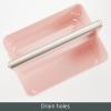 imagemDesign Under Sink Storage  Plastic and Metal Bathroom Caddy for Shampoo and Soaps  Portable Cosmetics Storage Organiser  BlushSatinLight PinkSatin