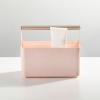 imagemDesign Under Sink Storage  Plastic and Metal Bathroom Caddy for Shampoo and Soaps  Portable Cosmetics Storage Organiser  BlushSatinLight PinkSatin