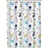 imagemDesign Fabric Shower Curtain 72quot x 72quot Machine Washable Quality Reinforced Buttonholes for Bathroom Guest Bath Stalls Tubs  Kitties Design  White