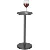 imagemDesign Glass Top SideEnd Drink Table  Small Modern Round Accent Metal Nightstand Furniture for Living Room Dorm Home Office and Bedroom  9quot Round  Black MarbleBlack Print 23780MDHS