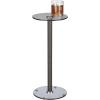 imagemDesign Glass Top SideEnd Drink Table  Tall Modern Round Accent Metal Nightstand Furniture for Living Room Dorm Home Office and Bedroom  9quot Round  Dark Smoke GrayBlack