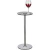 imagemDesign Glass Top SideEnd Drink Table  Tall Modern Round Accent Metal Nightstand Furniture for Living Room Dorm Home Office and Bedroom  9quot Round  Dark Smoke GrayChrome
