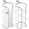imagemDesign Modern Over The Tank Hanging Toilet Tissue Paper Roll Holder and Reserve for Bathroom Storage  Stores 3 Extra Rolls Holds JumboSized Rolls  Durable Metal Wire 2 Pack  Chrome