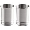 imagemDesign Modern Stainless Steel Bathroom Cups Toothbrush Holders Countertop Tumbler Cups for RinsingDrinking Vanity Accessories and Makeup Brush Organizers 2 Pack Elwyn Collection BrushedChrome