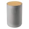 imagemDesign Plastic Round Trash Can Small Wastebasket  Garbage Bin Container with SwingClose Lid  Bathroom Garbage Basket  Holds Waste Recycling  13 Gallon  Basa Collection  BlackNaturalNaturalGray